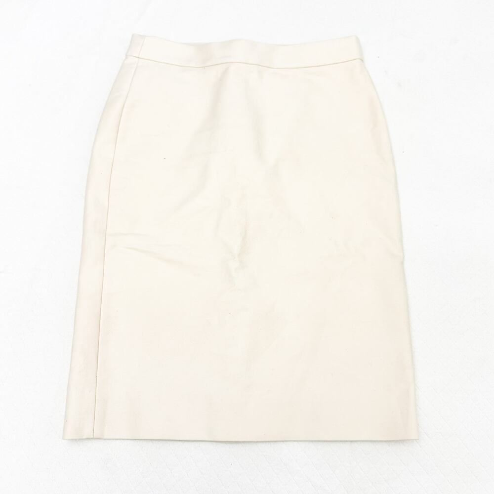 J. Crew No. 2 Pencil Skirt Cream Straight Fully Lined Size 0